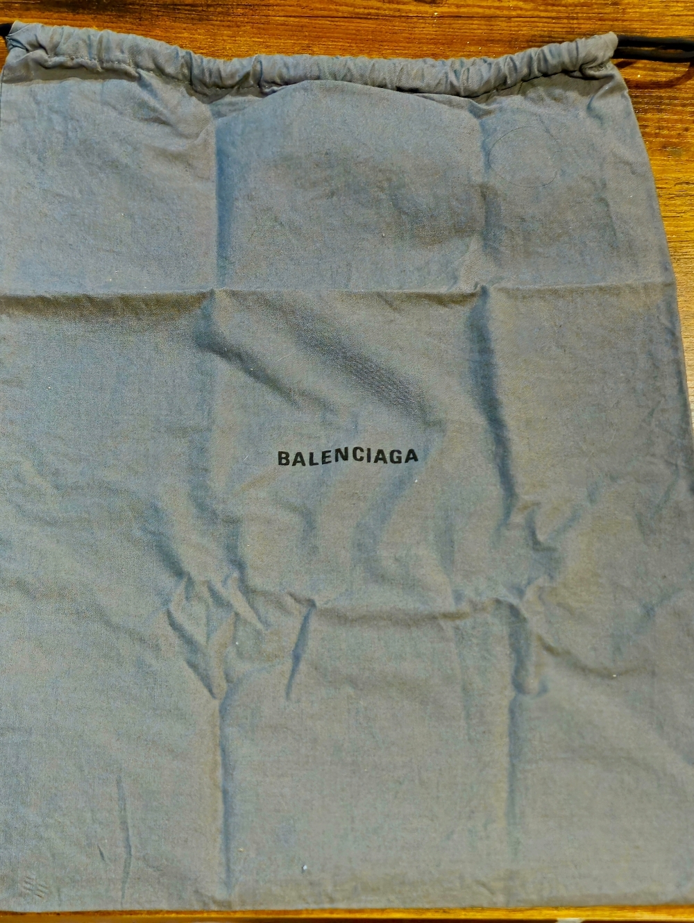 NEW Balenciaga Large Gray Drawstring Dust Bag Black Handbag Storage Tote Cover